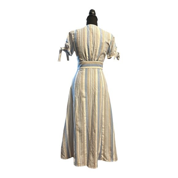 Francesca's Alya Button Front Midi Dress XS Tie Sleeve Cottagecore Prairie NWT - Picture 3 of 6